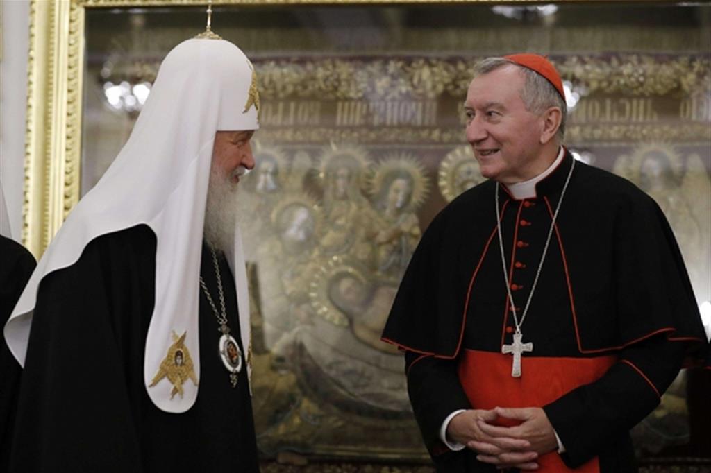 Il patriarca di Mosca Kirill e il cardinale Parolin