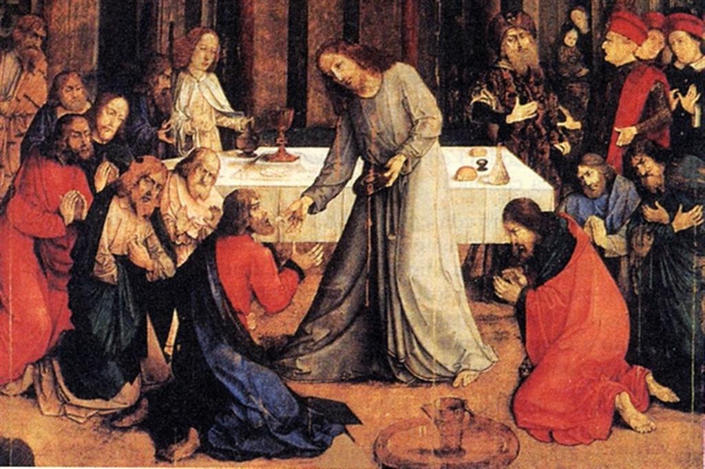 Giusto di Gand, “Gesù comunica gli apostoli”, Pala del Corpus Domini (1472-1474)