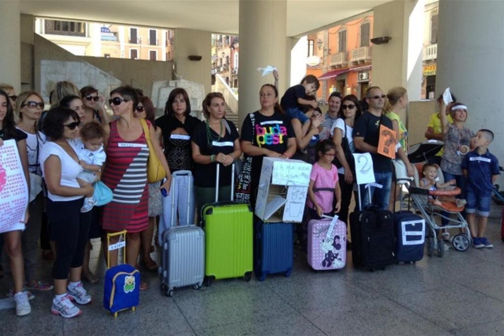 Agosto 2016, la protesta degli insegnanti della Sardegna contro i trasferimenti