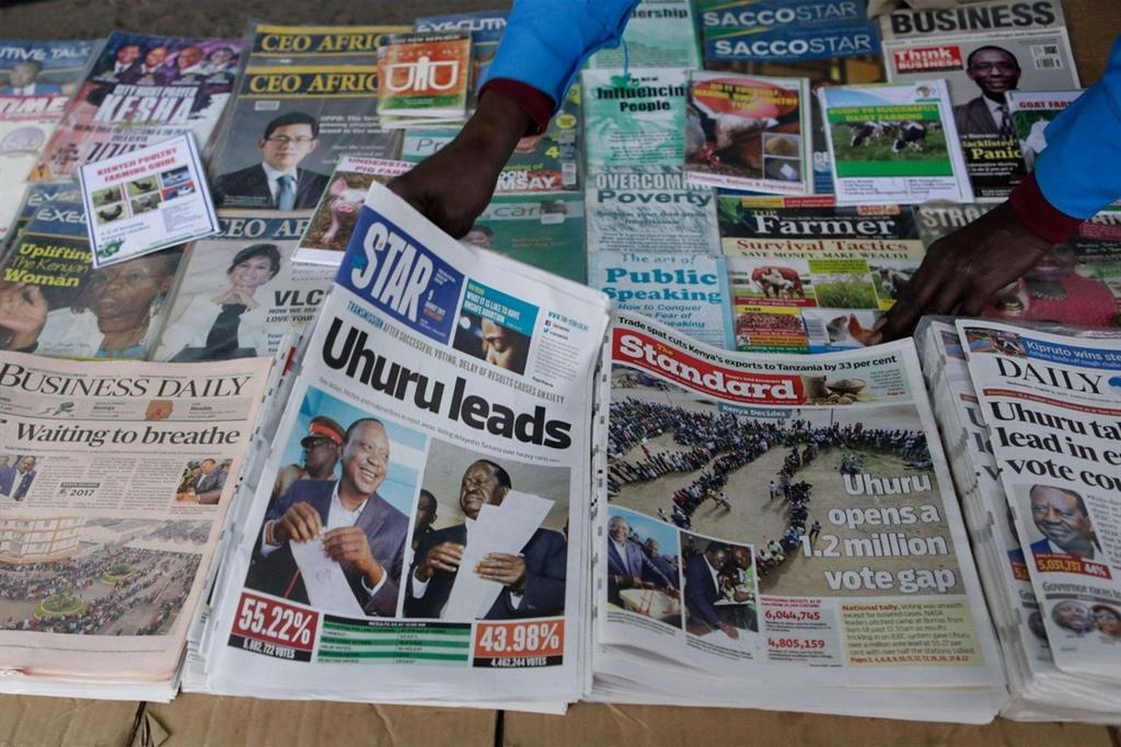 I giornali in Kenya titolano su Uhuru in testa (Ansa)