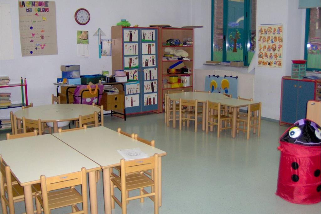 Un'aula della scuola materna Korczak di Vercelli