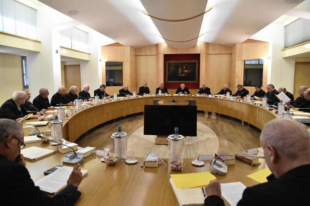 Una precedente sessione del Consiglio permanente della Cei (Foto Siciliani)
