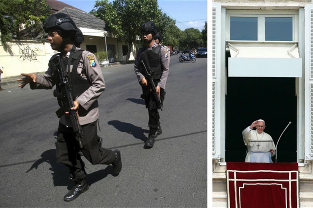 Intere famiglie kamikaze: attacchi a chiese e polizia. La preghiera del Papa