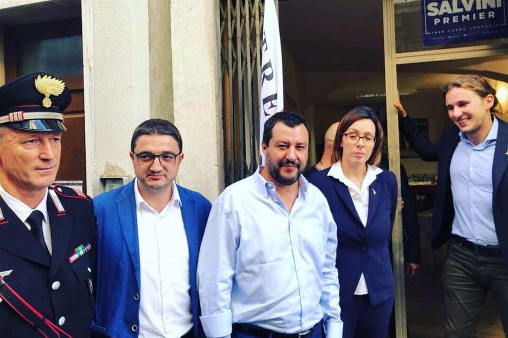Salvini ad Ala in una foto postata sul suo profilo Twitter