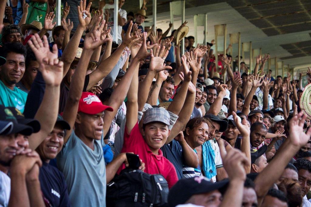 Migranti centroamericani della Carovana (Ansa)