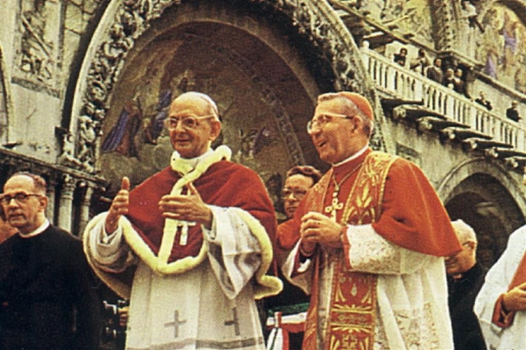 Paolo VI con il patriarca di Venezia Albino Luciani il 16 settembre 1972 (Siciliani)