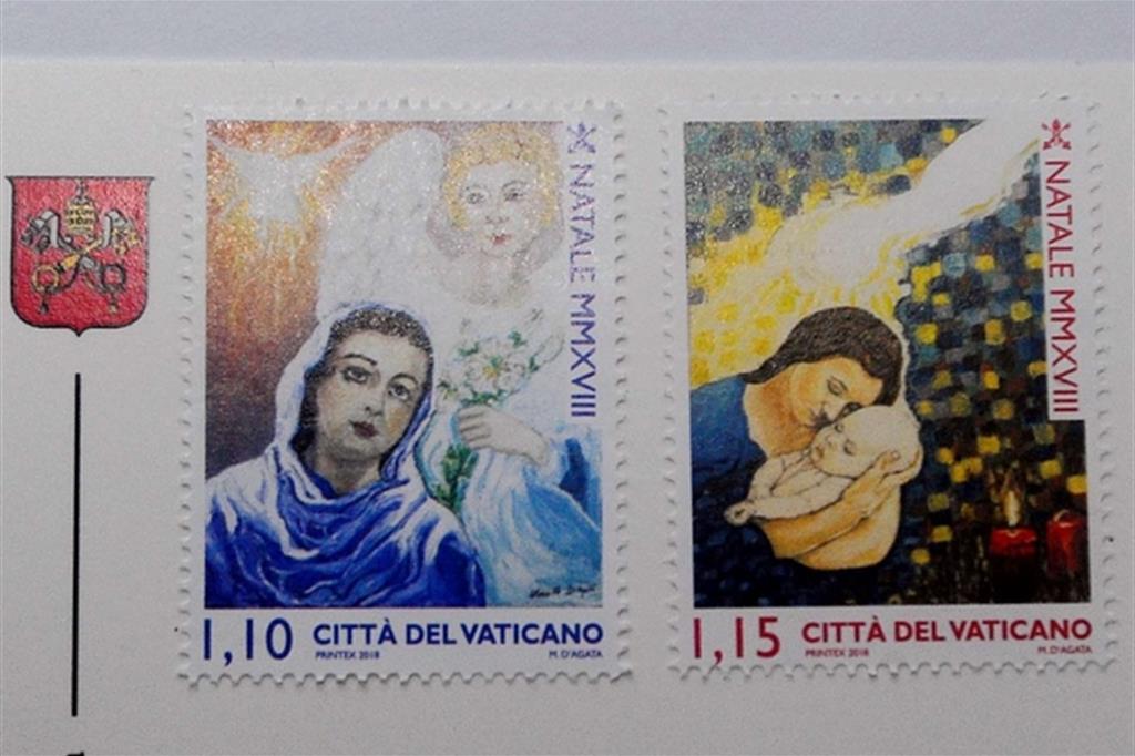 I due francobolli emessi dalle Poste Vaticane
