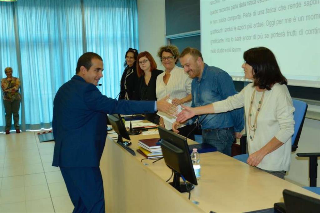 Il momento della proclamazione della laurea magistrale di Luca Razzauti (www.unipi.it)