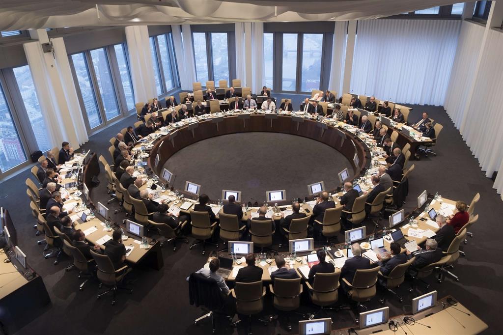 La riunione del consiglio della Bce lo scorso dicembre, a Francoforte