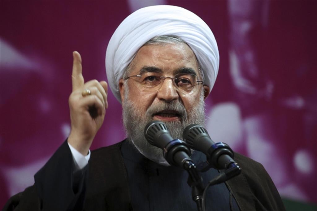 Il presidente iraniano, Hassan Rohani, ha parlato davanti al Parlamenbto di Teheran, il Majlis (Ansa)