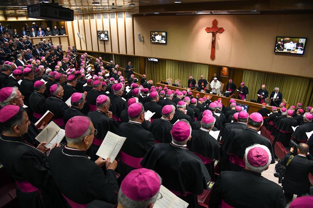 Il Sinodo dei vescovi del maggio 2018 (Ansa)