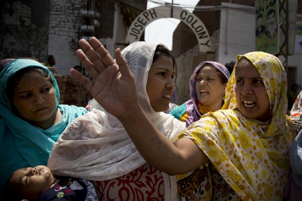 Proteste delle donne cristiane a Lahore, la capitale del Punjab (Ansa)