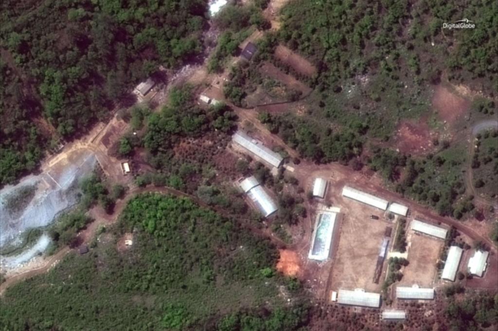 Il sito nucleare di Punggye-ri, nella Corea del Nord, smantellato dal regime (Ansa)
