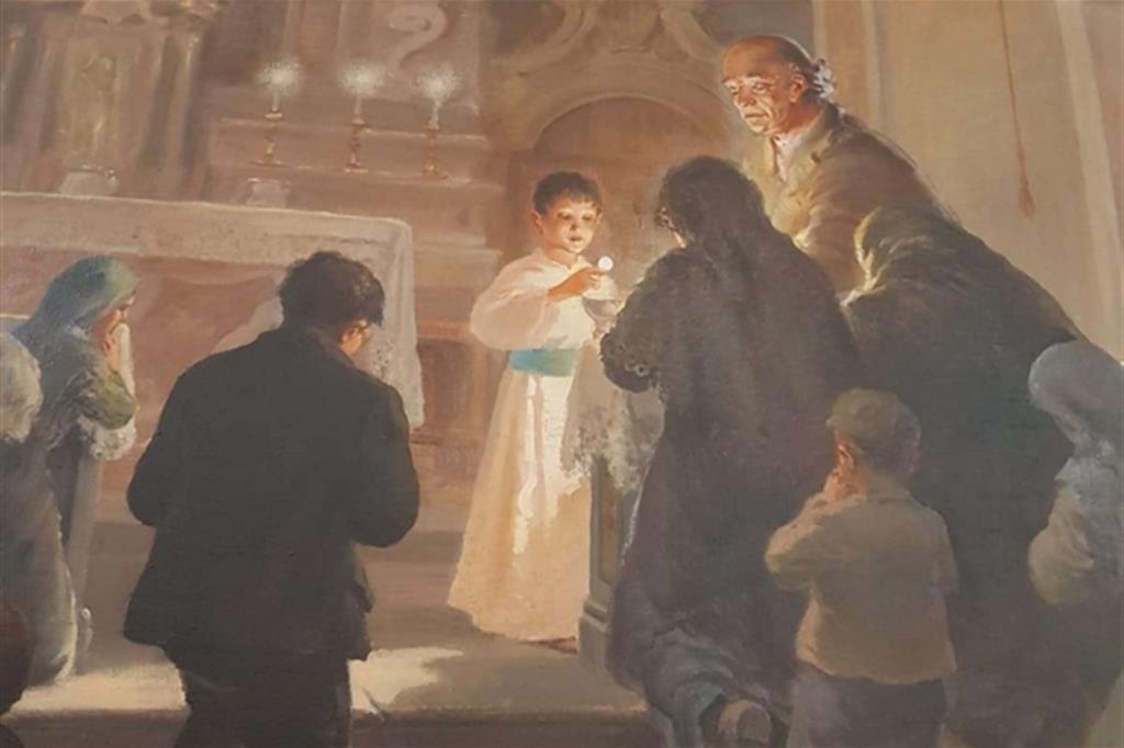 Un quadro riproduce il "fatto eucaristico" di Torcegno del 19 novembre 1915
