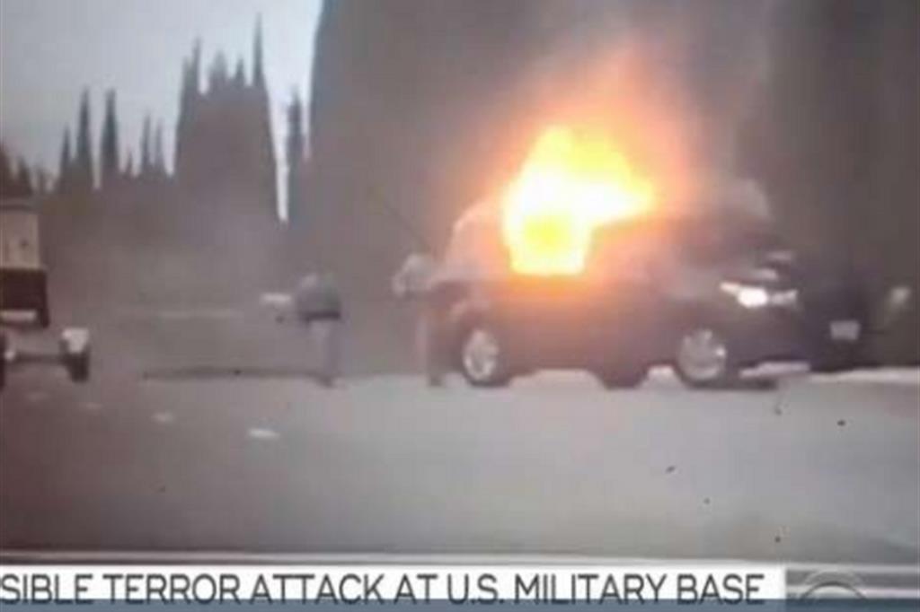 Un fermo immagine di un video Usa sul'incidente in California