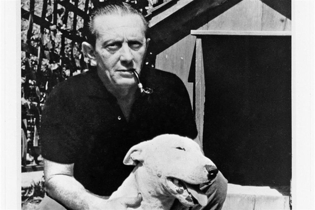 John Fante (1909-1983) con il cane Rocco