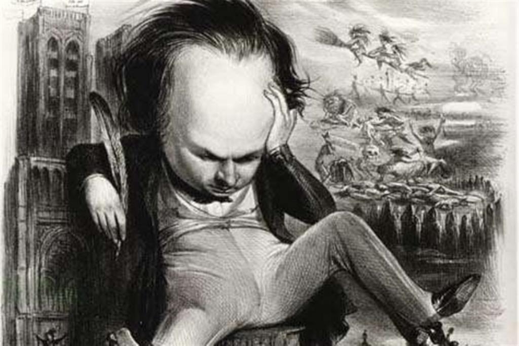Victor Hugo in una caricatura di S. Roubaud (particolare)