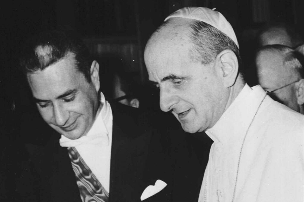 Papa Paolo VI con Aldo Moro (Ansa)