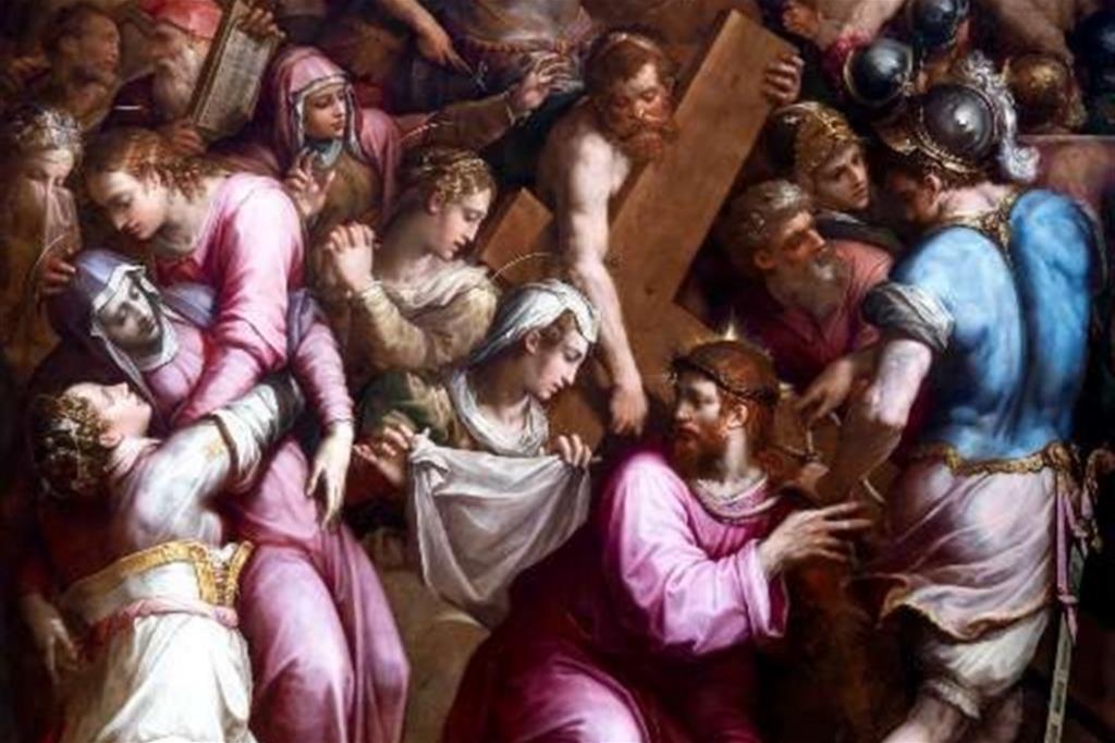 Dopo il restauro. Andata al Calvario e incontro con Veronica, di Giorgio Vasari
