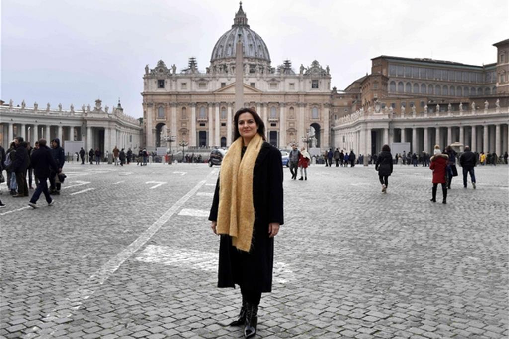 Paloma Garcia Ovejero, giornalista spagnola di 42 anni, vice direttrice della sala stampa della Santa Sede, la prima donna a ricoprire l'incarico, Vaticano, 28 febbraio 2018. - 