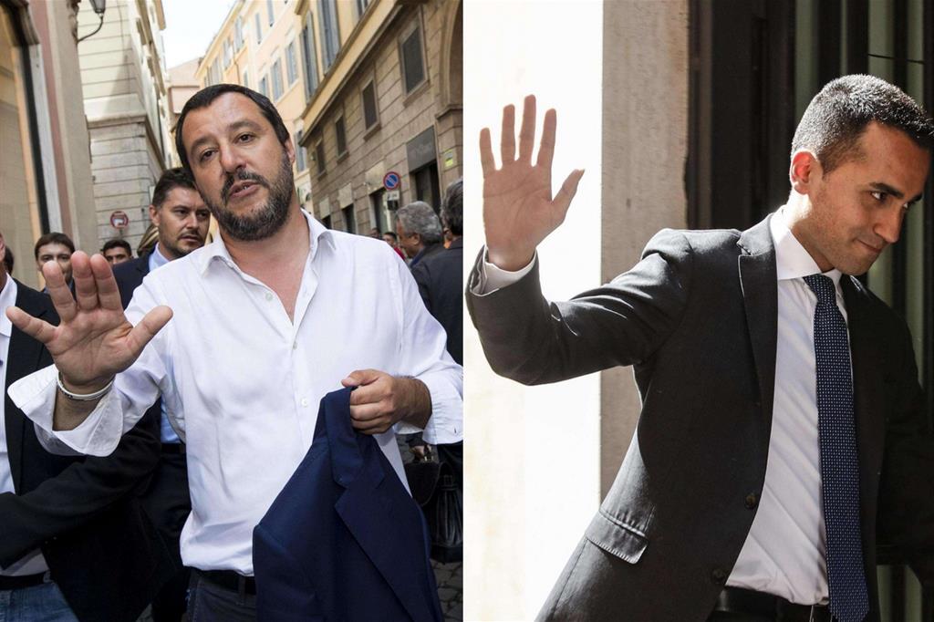 Matteo Salvini, Lega, e Luigi Di Maio, M5s (Ansa)