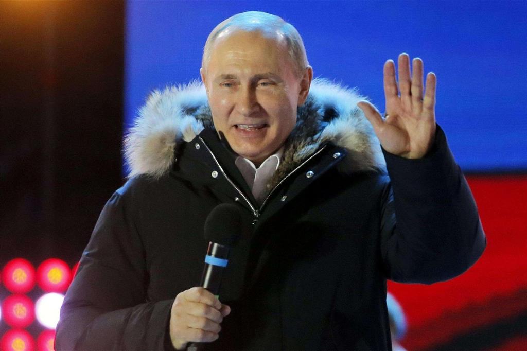 Vladimir Putin, rieletto presidente della Russia per il quarto mandato (Ansa)