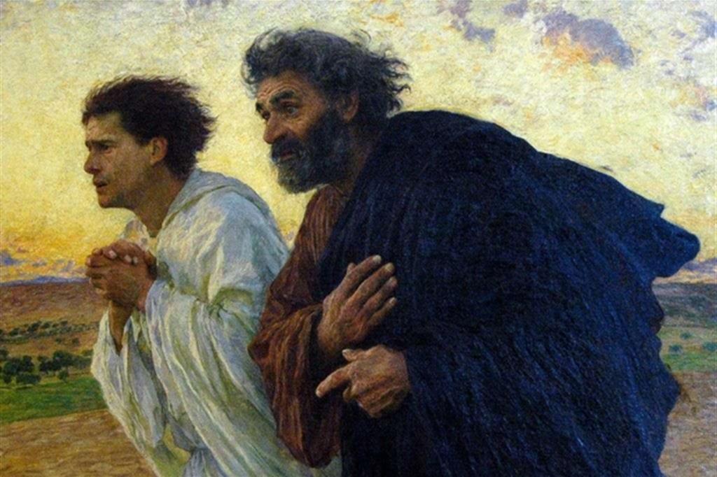 Eugène Burnand, “Pietro e Giovanni corrono al sepolcro”