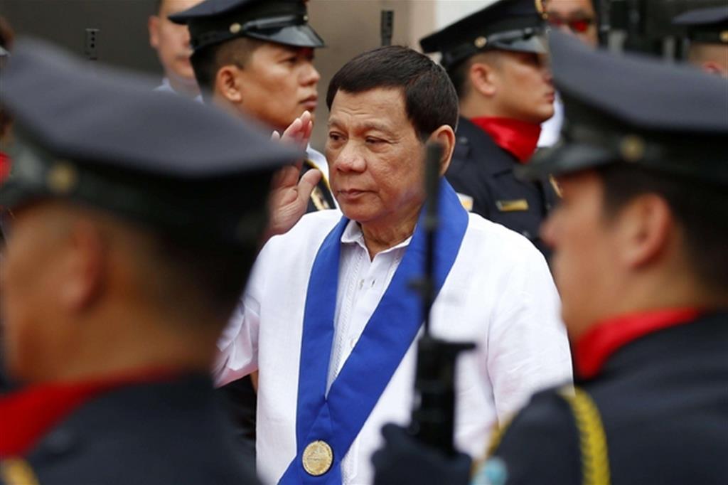 Il presidente filippino Rodrigo Duterte a Manila (Ansa)