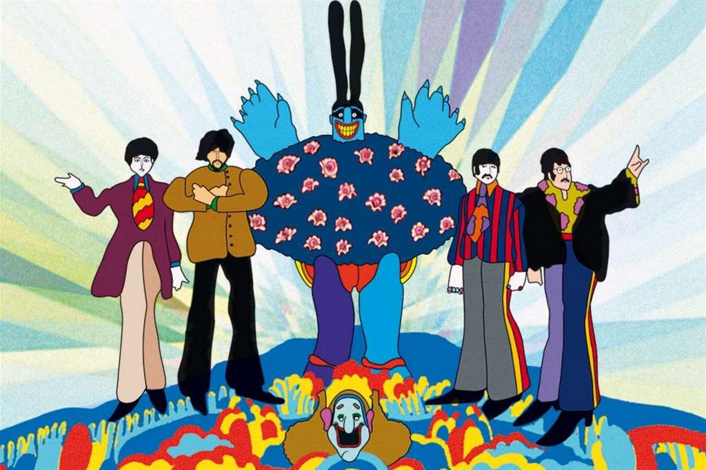 Una immagine del film tratta dal lbro “The Beatles - Yellow Submarine” edito da Gallucci