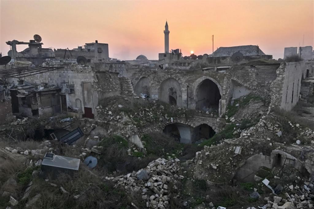 Le rovine della Ciitadella di Aleppo (Ansa)