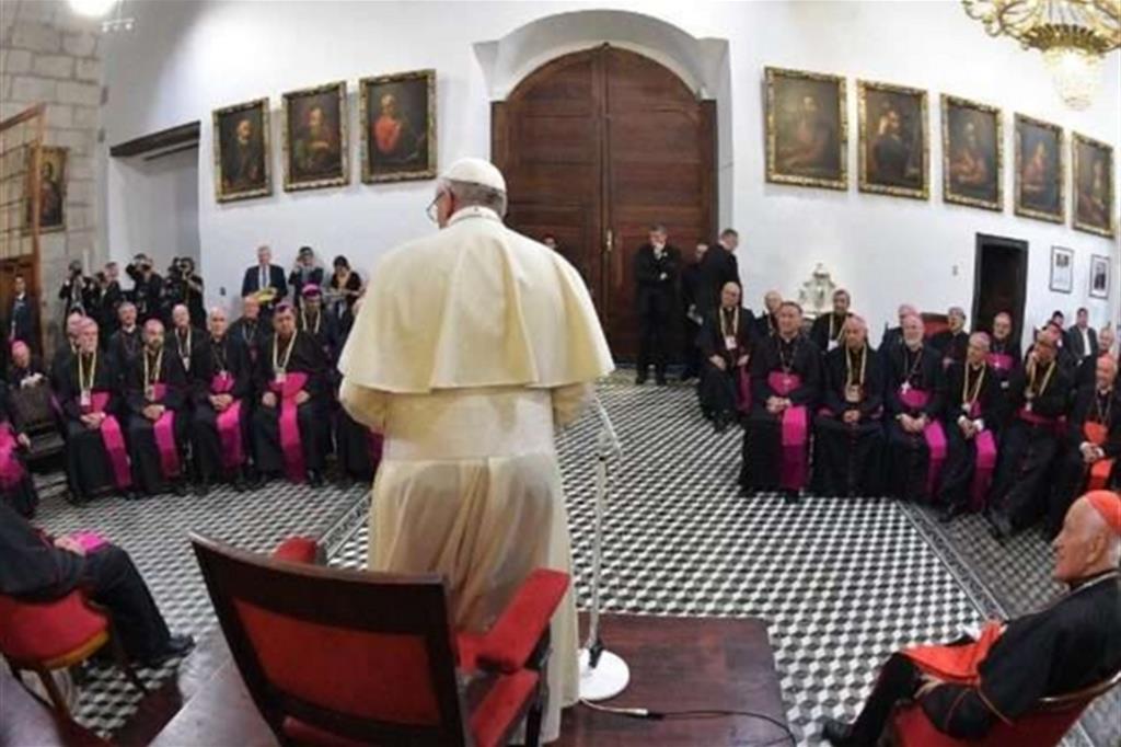 Incontro del Papa con i vescovi del Cile a Santiago il 16 gennaio 2018