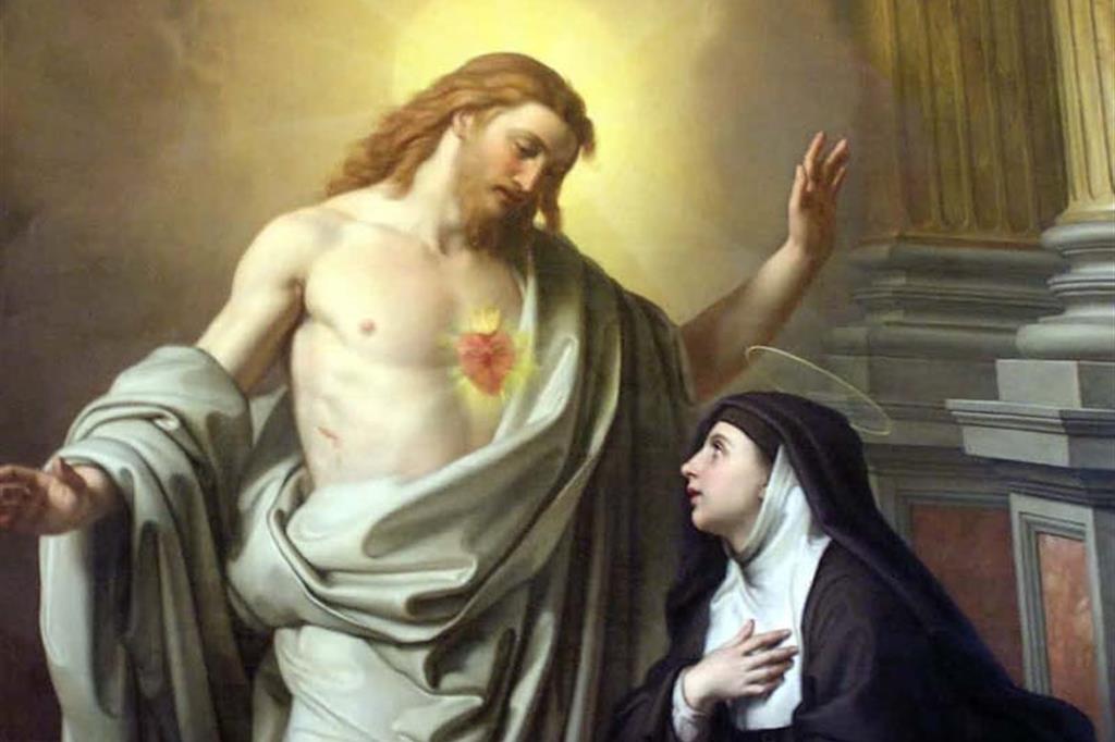 Gesù appare a santa Margherita Maria Alacoque