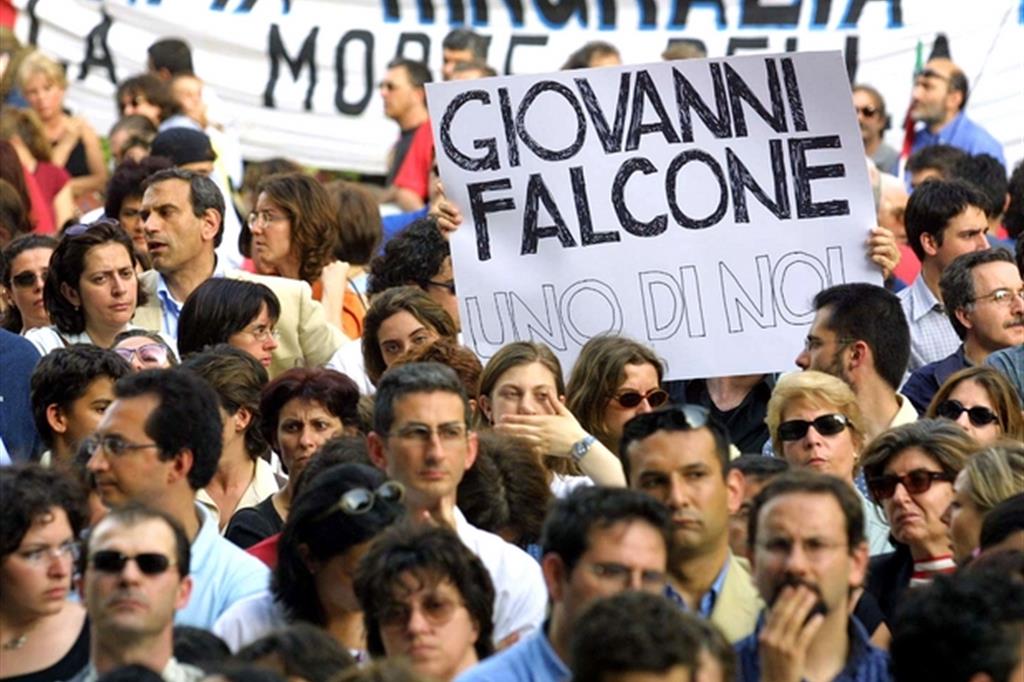 Una manifestazione a Palermo per ricordare la strage di Capaci (foto d'archivio Ansa)