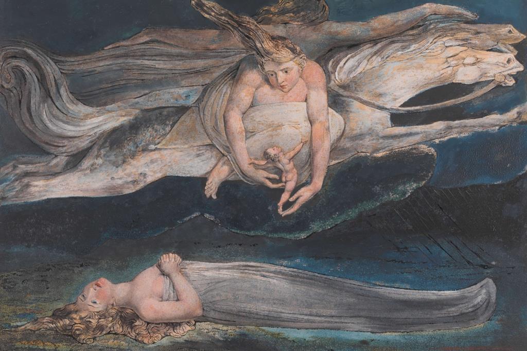 William Blake "Pity" (1795 ca), particolare