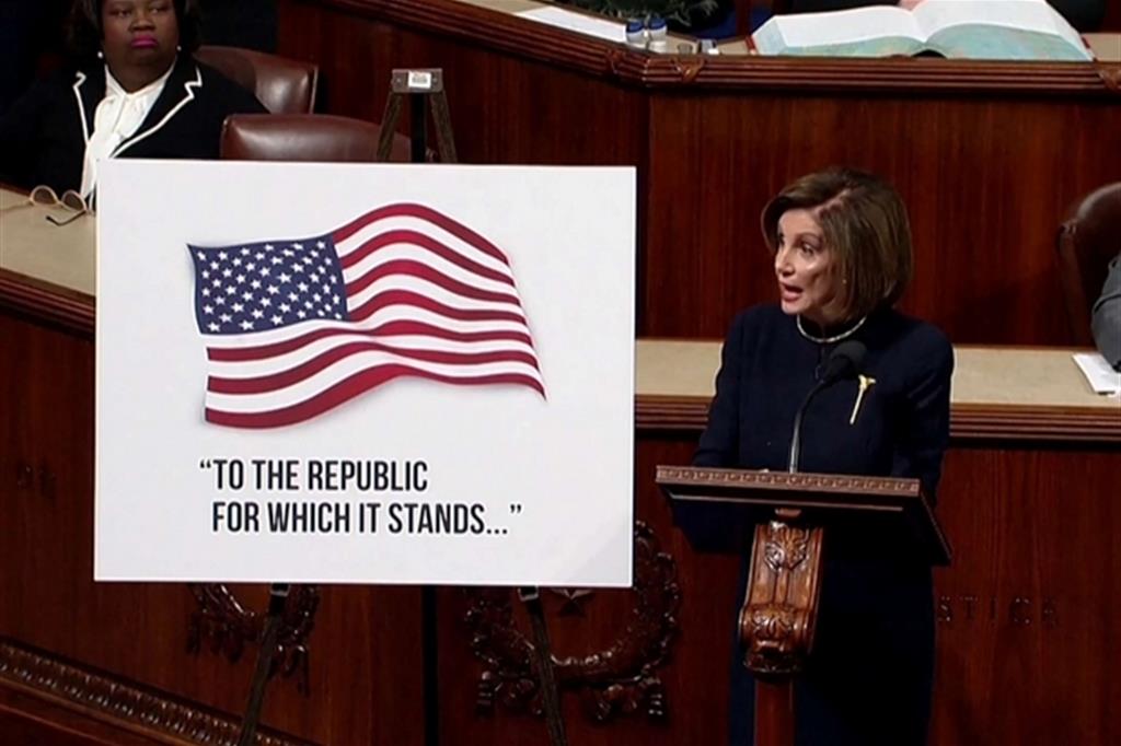 La speaker della Camera Nancy Pelosi