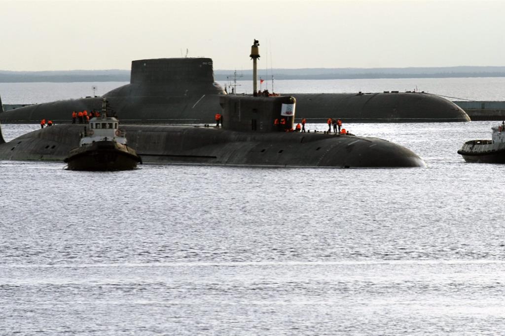 Una foto d'archivio di un sottomarino russo nella base militare di Severodvinsk (Ansa)