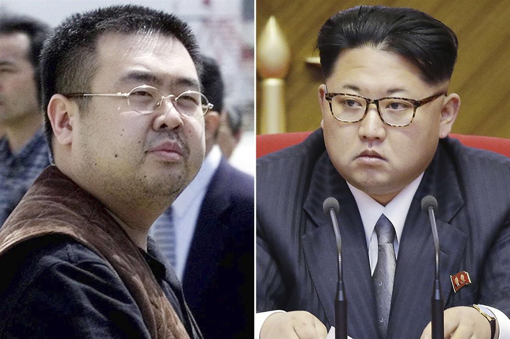 Kim Jong-nam, a sinistra, e il leader nordcoreano Kim Jong-un