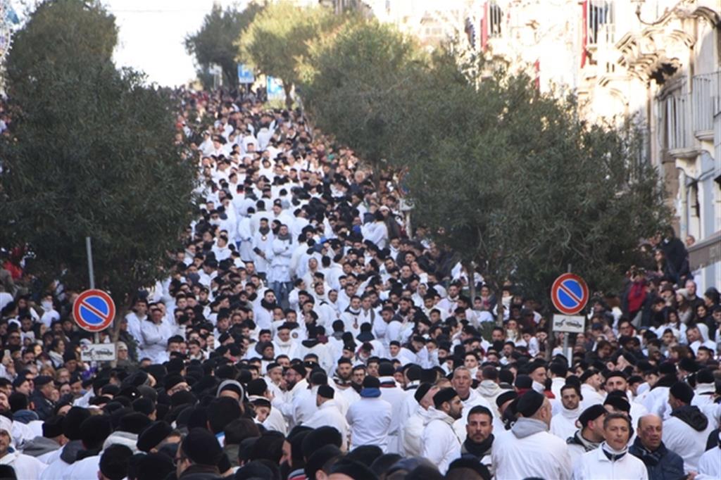 Un momento della processione di martedì in occasione della Festa di Sant’Agata, a Catania