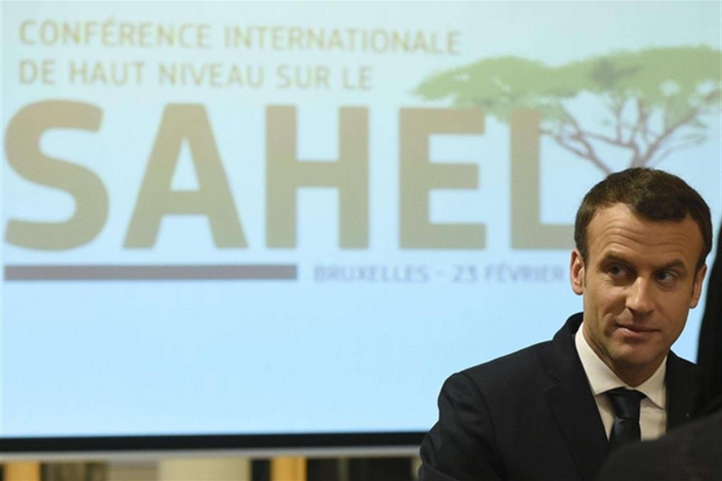 Macron a un convegno sul Sahel a Bruxelles nel febbraio 2018 (Ansa)