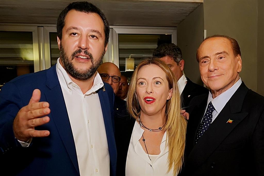 Salvini, Meloni e Berlusconi (Ansa)