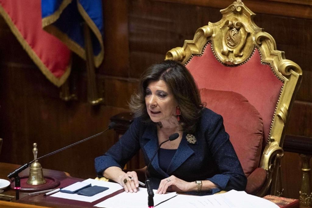 La presidente del Senato Elisabetta Casellati