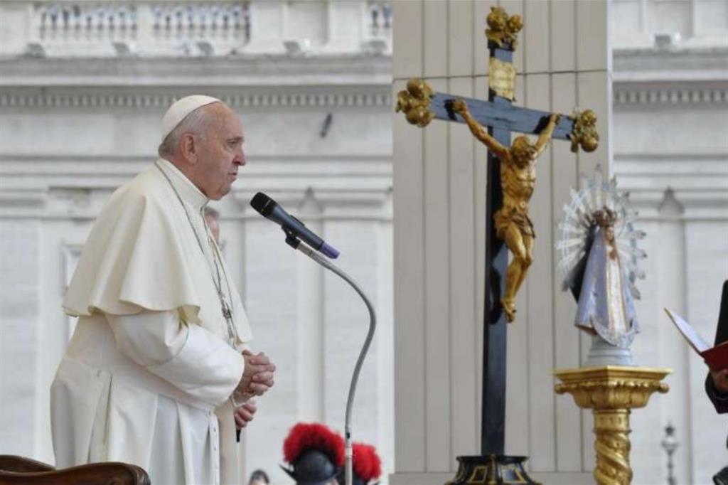 Il Papa all'udienza generale di stamani (Vatican Media)