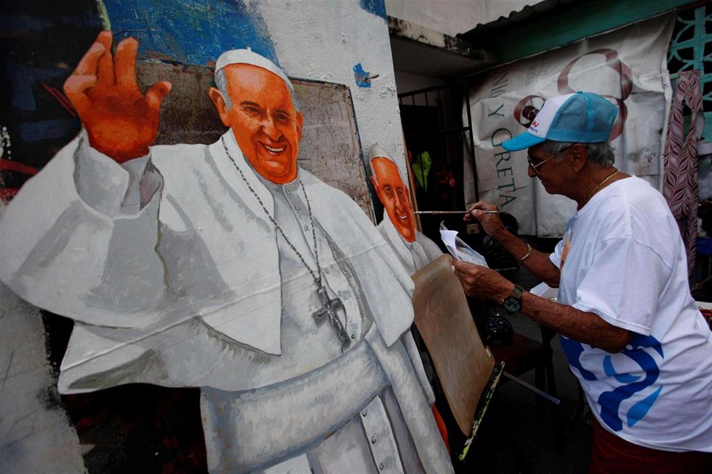 Preparativi a Panama per l'arrivo di papa Francesco, in occasione della Giornata mondiale della gioventù (Ansa)