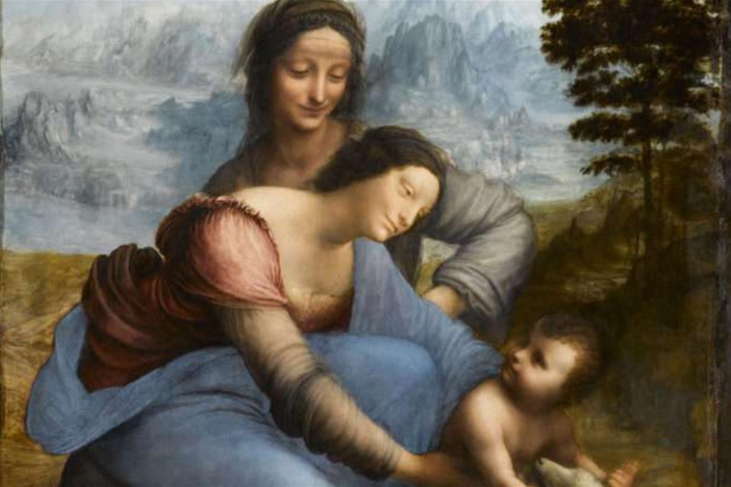 Leonardo da Vinci, particolare dalla "Madonna con il Bambino e sant'Anna" (Parigi, Louvre)