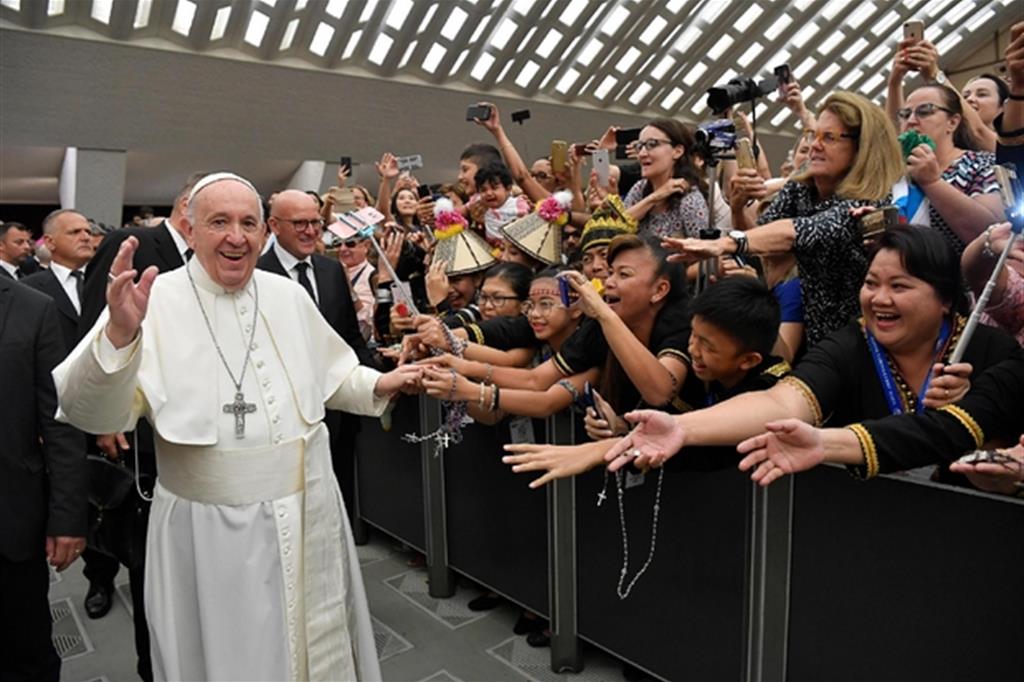 Il Papa all'udienza dell'8 agosto (Ansa/Vatican Media)