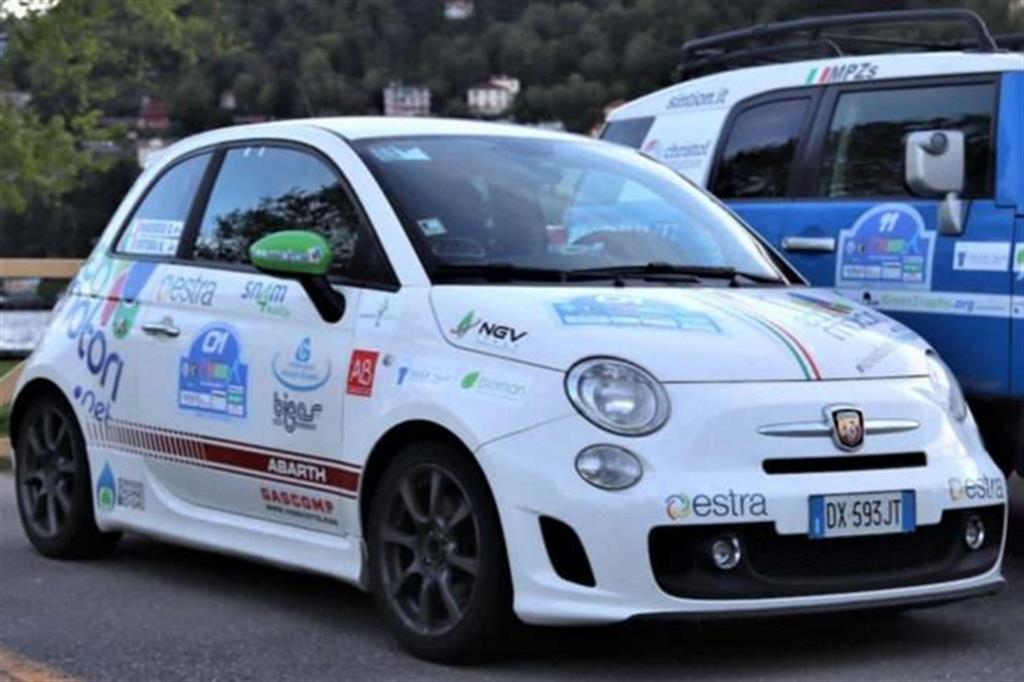 La Fiat 500 Abarth a biometano di Nicola Ventura che ha vinto l'AciComo Ecogreen