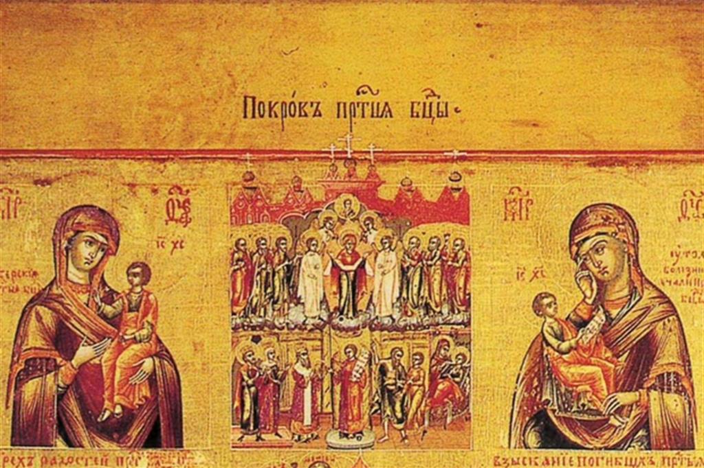 “Icona con otto santi”, Russia centrale (XVIII secolo)