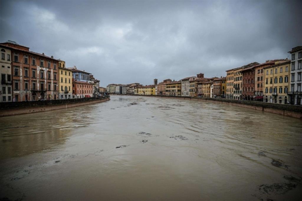 L'Arno a Pisa (Ansa)