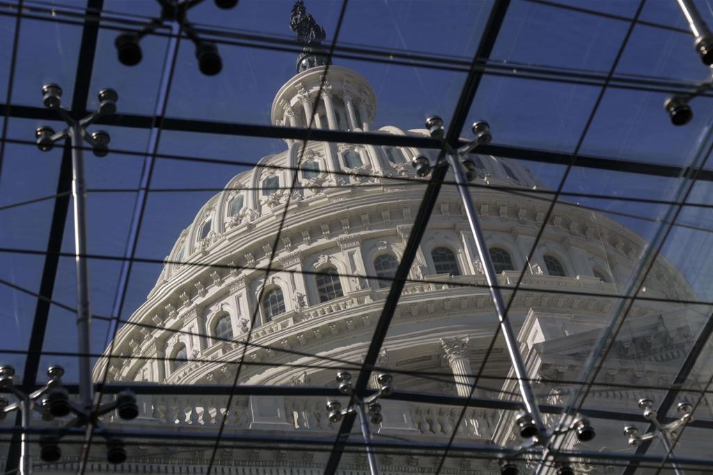 La cupola del Campidoglio a Washington, sede dei due rami del Congresso degli Stati Uniti (Ansa)