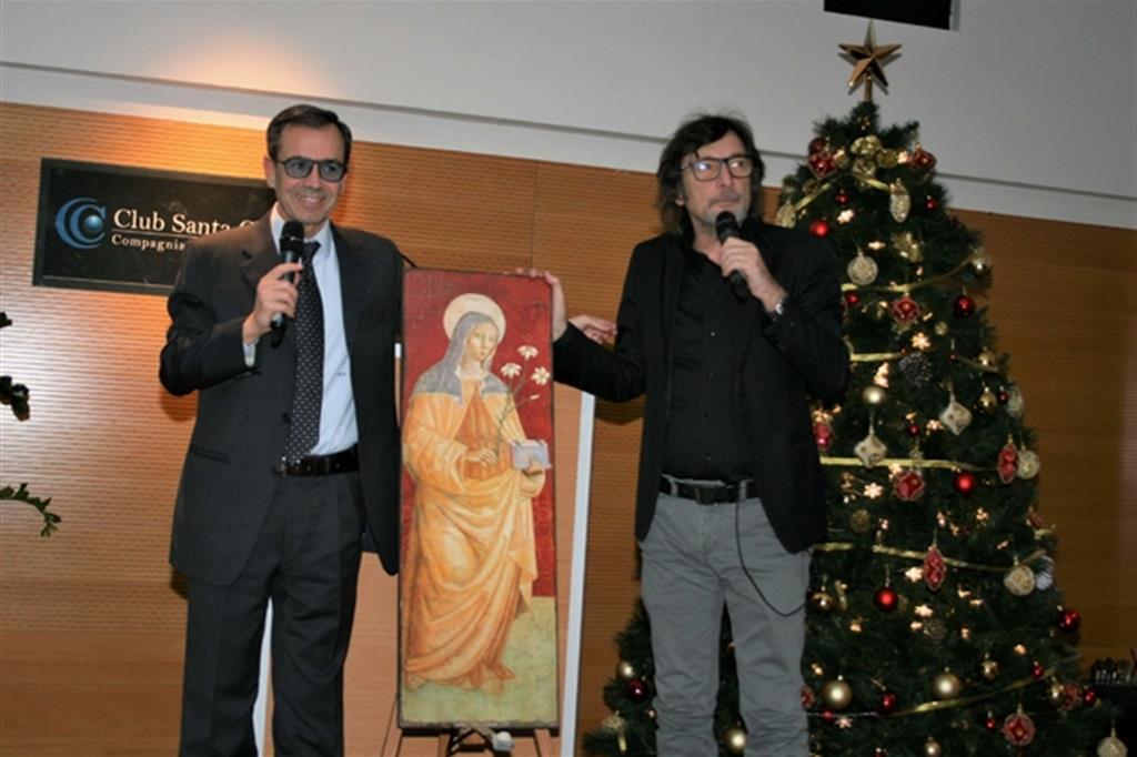 Presidente del Club Santa Chiara Marco Palmisano e il premiato Claudio Cecchetto